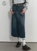 Röcke DUSHU Denim Damen Hohe Taille Lange ALINE Bürodame Front Verschüttete Retro Blaue Jeans Für 230403