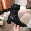 2023-sensual mulher sapatos no outono e inverno botas de luxo designer botas curtas couro tamanho grande salto alto