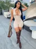 Women s Jumpsuits Rompers hirigin Sexy Sporty Zipper Sleeveless Playsuits Ribbed Knitted All In One Jumpsuit Women Shorts Summer Clothes 230403