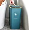 Avfallsbackar Kök Trash Can Nordic Toalett Badrum Garbag Bin Avfallskorg Hushåll med lock Press-typ avfallsbackar Kök förvaring 231102