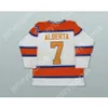 GdSir Custom Alberta Oilers White and Orange 1972 Sept Hockey Jersey Top Ed S-M-L-XL-XXL-3XL-4XL-5XL-6XL