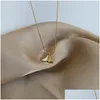 Artes e artesanato Colares pendentes de moda ocidental simples 18k ouro banhado a sereia cauda casca de aço inoxidável Chain Clavicle chok dhozw