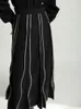 Spódnice czarny blok w kolorze czarnym, nieregularny blok Midi Casual Half długość skórzanej sukienki dla damskiej mody Spring and Autumn 1DE6163 230403