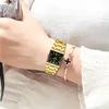 Relojes de pulsera WWOOR para mujer, reloj de pulsera cuadrado dorado para mujer, movimiento de cuarzo analógico minimalista, reloj femenino informal