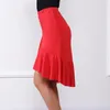 Vêtements de scène jupe de danse latine pour femmes robe d'entraînement à volants plissés Mini Shorts jupes salle de bal Salsa Tango Costumes de danse Sexy