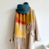 Scarves 2023 Design tassel poncho stool thick Pashmina luxury winter casual cashmere scarf Women's blanket warm shawl bag collar 231103