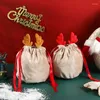 Juldekorationer 10st/Set presentpåsar Velvet Candy Packaging Reindeer Antler Box Pumpkin Party Favors for Decoration