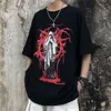 Heren t -shirts dames t -shirt zomer punk Harajuku donkere losse goth vintage tops tees short mouw groot formaat casual mode 230403