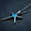 Pendentif Colliers KSRA À La Mode Étoile Bleue Pour Femmes Femme Étoile De Mer Mer Collier Océan D'été Plage Bijoux Collier