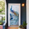 Andra dekorativa klistermärken Blue Door Mural Selfadhesive 3D Relief Beach Sea Wallpaper Custom Size House Design Decor Nature Scenery Decal 230403