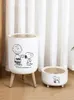 Waste Bins 7/2L Japanese Bathroom Trash Can Press Kitchen Trash Bin Garbage Compost Bin Desk Dustbin with Lid Press Office Bedroom Bucket 231102