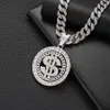 Collier en dollars américains, nouvelle niche, avec pendentif rotatif en dollars américains, en alliage, personnalité hip-hop, collier cubain, bijoux pour hommes 231015