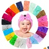 Acessórios de cabelo Bebê Meninas Largo Nylon Bow Headbands Aniversário Fita Crianças Soft Elastic Bowknot Hairbands Crianças Princesa Headdress 2 Dhaxl