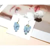 Dangle Earrings Lii Ji Aquamarine Grape 925 Sterling Silver Goldメッキ天然石手作りの宝石3月誕生石