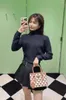 Women's Sweaters Turtleneck Short Sweater Coat 2023 Autumn And Winter Long-sleeved Top Woman