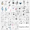 Temporary Tattoos Luminous Tattoo Stickers for Women Arm Face Glowing Tattoos Body Art Tattoos Snake Butterfly Electric Syllable Party Tattoo 2022 Z0403