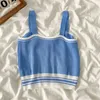 Camisoles Tanks Boring Honey Women Crop Top Love Button Mouwess Tops Contrast Color Summer Fashion Be AllMatch Vneck 230403
