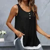 Women's Blouses Pullover Blouse Skin-touching Lady Vest Lace Patchwork Aesthetically Beautiful Big Hem Women Dress Up