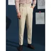 Erkek takım elbise gelinlik pantolon erkekler için yüksek kaliteli iş takım elbise sıradan ince resmi pantolon ayak bileği uzunluğu A10