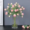 Decorative Flowers Artificial Dry Flower Fire Edge Retro Rose Bouquet Home Living Room Dining Decoration Accessories