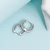 Orecchini a cerchio con cuore pieno di diamanti CZ per Pandora Set di orecchini di design da sposa in argento sterling 925 per donne Regalo fidanzata Orecchini d'amore con scatola originale