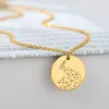 Pendant Necklaces 2023 Simple Vintage Carved Coin Necklace For Women Fashion Silver Color Medallion Long Chain Boho Jewelry