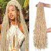 Nouveau Faux Locs Crochet Artificiel Tresse Cheveux Blonde Cheveux Synthétiques Doux Faux Serrures Bouclés Crochet Tresses Locs Tressage Dreadlocks Extensions De Cheveux