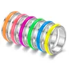 Titanium roestvrijstalen nachtgloed roterende lichtgevende ring voor mannen vrouwen angstbestendige vingerringen sieraden accessoires