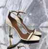 Klasik kadın topuklu sandaletler ayakkabı deri yüksek topuk slayt slayt plajı kalın alt terlik alfabe bayan moda markası
