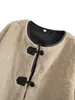 Manteau en fausse fourrure pour femmes, col rond, Chic, simple boutonnage, veste chaude, décontracté, ample, vêtements d'extérieur, nouvelle collection hiver 2023