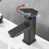 Rubinetti per lavandino del bagno Rubinetto per lavabo Accessori per lavabo nero e freddo Miscelatore per acqua due in uno