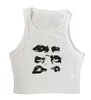 Camisoles Tanks Personalidade de impressão de verão Roupas de cor brilhante Y2K Roupas vintage Tank Top estético Harajuku Streetwear Slim 230403