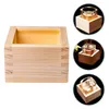 Wine Glasses 2pcs Japanese Style Sake Wooden Box Creative Cup Holder Small Cake Container