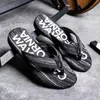 Тапочки Qmaigie Flip Flops for Men Luxury Brand Sandals Fashion Summer Slippers Резиновые за пределами пляжных тапочек пляжные тапочки мужчины 230403