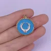 Pendentif Colliers Charms Classique Coloré Croissant De Lune Goutte D'huile Plaqué Or Collier Rond Bracelet Accessoires Pour DIY Femmes Bijoux