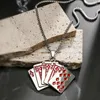 Hänghalsband trendig poker spolar rostfritt stål halsband för män kvinnor hip hop rock kpop mode smycken tillbehör grossist