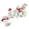 Dekorativa föremål Figurer Jul White Bear Helping Hand Sculpture Table Decoration Holiday Xmas Navidad Natal Year Ornament 230403