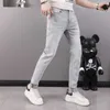 Men's Jeans designer luxury 2023 Summer Fashion Brand Hot Diamond Youth Leisure and Handsome Slim Fit Small Foot Long Pants Male LT1N