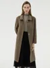 Misto lana da donna S3XL Cappotto lungo da 80 kg Colletto per bambola in pura lana Moda semplice abbigliamento in stile europeo e americano 231102