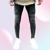 Mens jeans skinny fashional casual slim biker denim calças joelho buraco hiphop rasgado lavado angustiado7210649