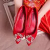 Dress Shoes 2023 Suede Wedding Female Dragon And Phoenix High Heels Chinese Bridesmaid Bride Single