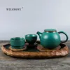 Plateaux à thé soucoupes de Style chinois, plateau en céramique pour cérémonie, théière Lotus Hoder, ensemble thermo-isolant, service à thé