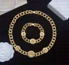 Fashion Designer Necklaces V Pendant Banshee Head 18K Gold Plated Bracelets Earrings Rings Birthday Festive Engagement Gifts V126521152