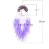 Decorative Objects Figurines Tree Of Life Dream Catcher Handmade Feather Purple Pink Catchers For Kids Dh8C5