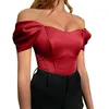 Women's Blouses Corset Y2K Satin Off Shoulder Crashed Top Vrouwen Mouwloze Backless Sexy Strapless Vest Skinny 2023 Zomertank Tube tops