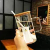 Mokken mokglas thermisch resistent koffie schattig creatief grote capaciteit drinkkantoor cartoon met bedekte lepel