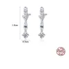 New Micro Set Zircon S925 Silver Geometry Stud Earrings Jewelry Charm Women Shiny 3A Zircon Temperament Earrings for Women Wedding Party Valentine's Day Gift SPC