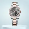 designer watches high quality watch women palm leaf Grey dial Diamond bezel 36mm 41mm couple moissanite watch 8215 auto movement Rose gold stainless steel watch