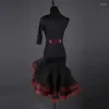 Trajes de dança latina de pica-teatro trajes de dança latina adultos de alta qualidade vestidos meninas preto s-xxl vestidos