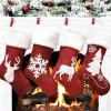 Chaussettes de noël suspendues de 46cm, bas rustiques personnalisés, décorations de flocon de neige de noël, fournitures de fête de famille et de vacances